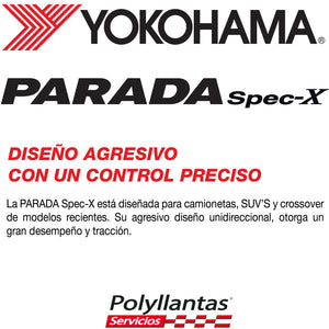 LLANTA 285-50 R20 112V YOKOHAMA PARADA SPEC-X PA02